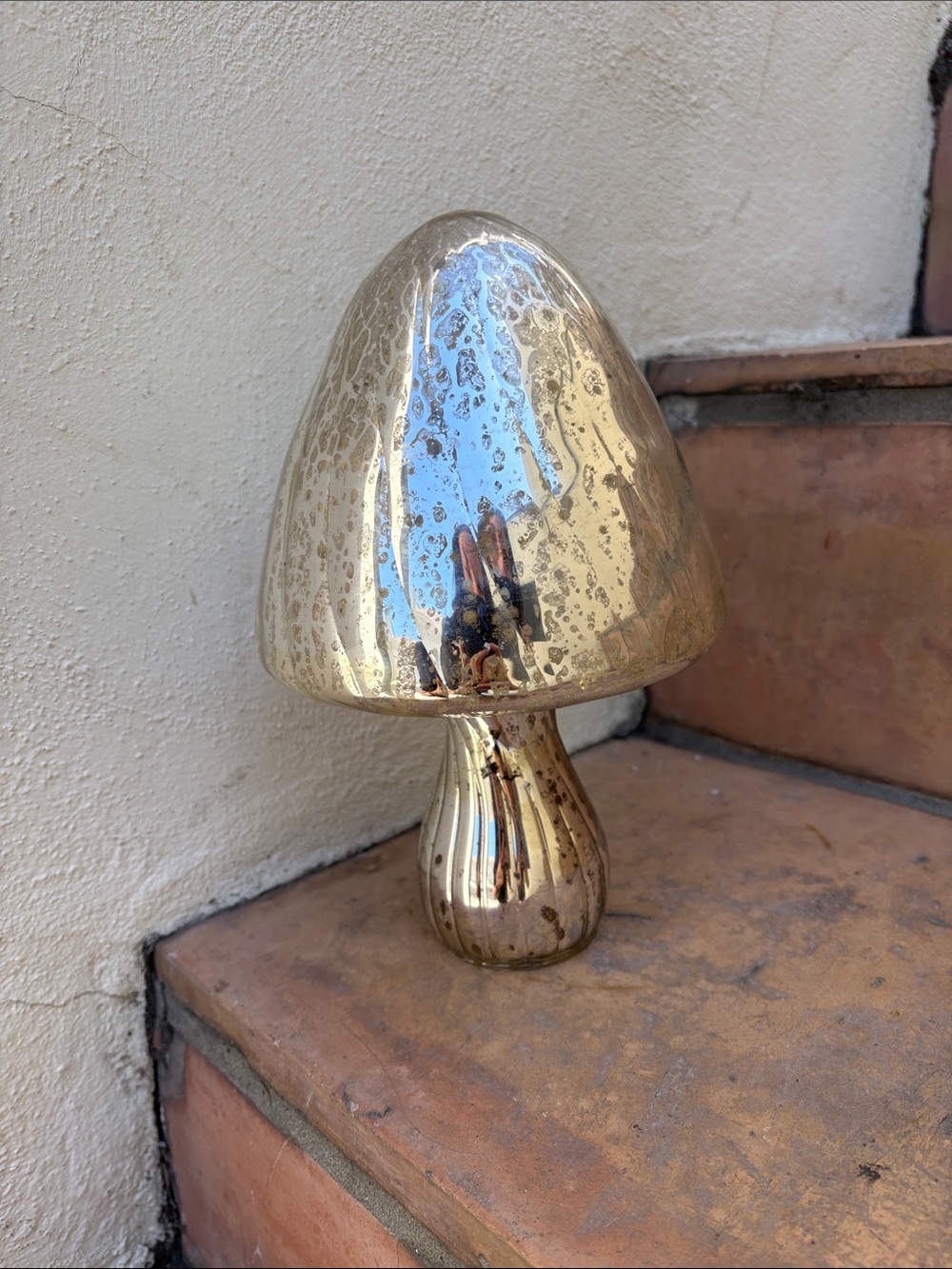 Vintage Mercury Glass Mushroom Figurine